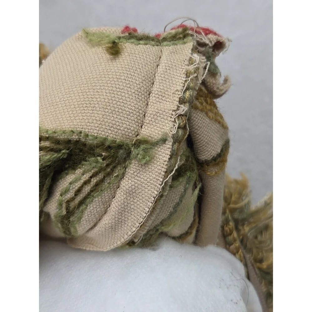 Crewel Embroidered‎ Pillow Fringe Jacobean French 20